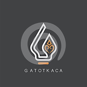 Abstract G letter gunungan wayang concept design icon vector template