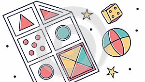 Abstract Game Pieces and Dice, Playful Elements, vector design Generative AI