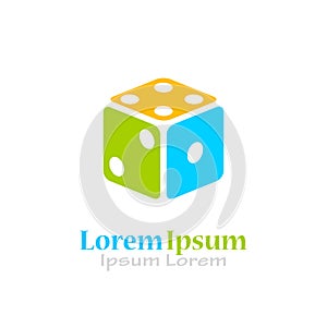 Abstract game dice vector logo