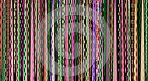 Abstract colorful panoramic design with vertical wavy lines photo