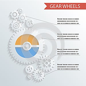 Abstract Gear Wheels Infographics Background