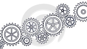Abstract Gears and Cogs Connected System, vector design Generative AI