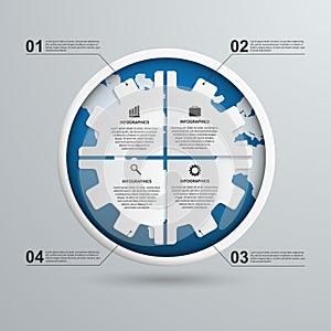 Abstract gears infographic. Design element.