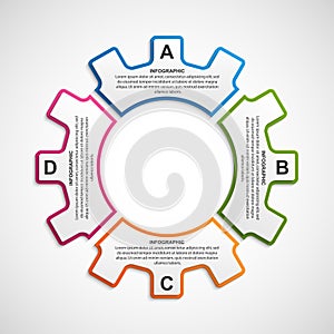 Abstract gears infographic. Design element.