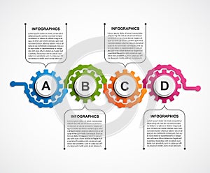 Abstract gears infographic. Design element.