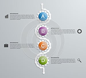 Abstract gears infographics template.