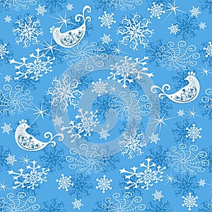 Abstract gentle blue Christmas pattern