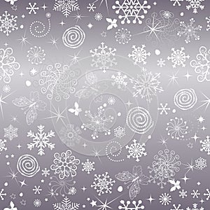 Abstract gentle violet Christmas seamless pattern