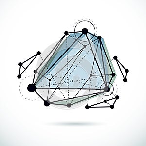 Abstract geometric 3D faceted object, modern digital technology
