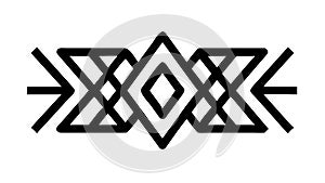 Abstract Geometric Angular Interlocking Border, vector design Generative AI