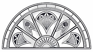 Abstract Geometric Arch Pattern, Decorative Architectural Element, vector design Generative AI