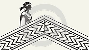 Abstract Geometric Architectural Element. Modern Art Deco Design Vector Design Generative AI