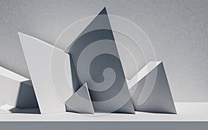 Abstract geometric architecture, 3d rendering