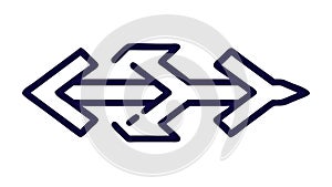 Abstract Geometric Arrows, Direction Movement Path Navigation, vector design Generative AI