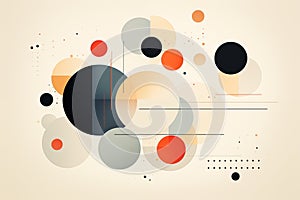 Abstract geometric art with circles and lines