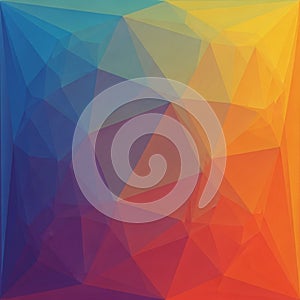 Abstract geometric art featuring a gradient of multicolored triangular facets