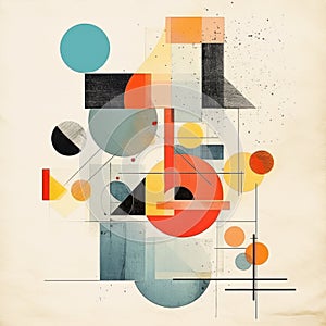 Abstract Geometric Art Prints: Vintage Modernism Collage Posters