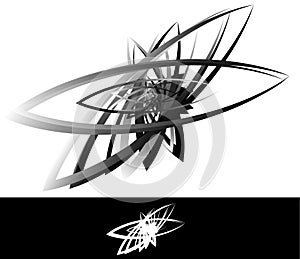 Abstract geometric, artistic element with random overlapping shapes