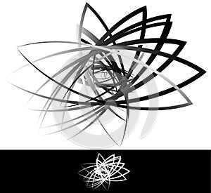 Abstract geometric, artistic element with random overlapping shapes