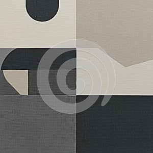 Abstract geometric artwork consisting of various rectangles and squares. The design
