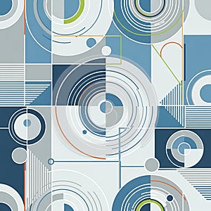 Through overlapping circular and linear patterns. The design