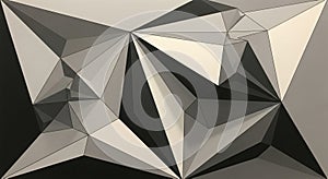 Abstract geometric artwork featuring a composition of interconnected, three-