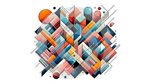 Abstract geometric artwork featuring a dynamic compositio