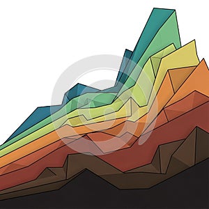 Abstract geometric artwork featuring layered, angular shapes reminiscent