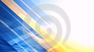 Abstract Geometric Background with Blue and Yellow Diagonal Stripes