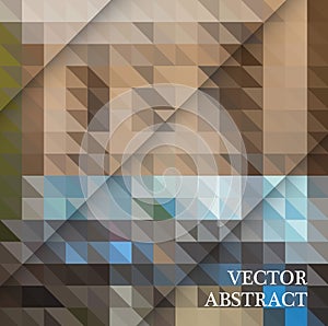 Abstract geometric background from brown and gray triangles, with sample text.