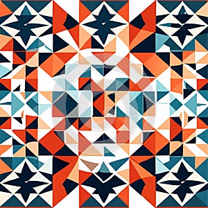 Abstract geometric background with colored triangles. Seamless pattern. Vector illustration. AI Generated