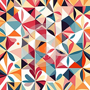 Abstract geometric background with colored triangles. Vector illustration for your design. AI Generated