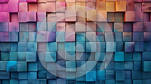 Abstract geometric background with colorful cubes in a gradient pattern