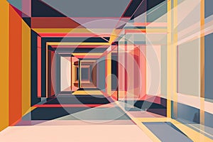 Abstract geometric background creating colorful tunnel effect