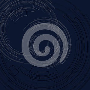 Abstract geometric background with concentric circles Bright circles on a dark blue background graphic geometric decorative lines