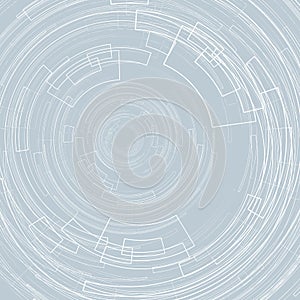 Abstract geometric background with concentric circles Light circles on a gray background graphic geometric lines Technology