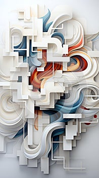 Abstract geometric background, 3d rendering. Computer digital drawing. Series.