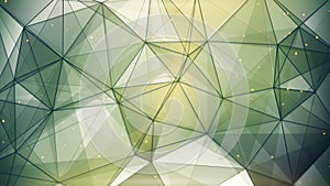 Abstract geometric background dark green triangles and lines