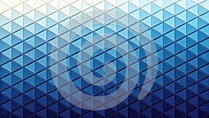 Abstract geometric background with a deep blue gradient across a modern triangular pattern.