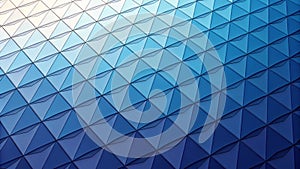 Abstract geometric background with a deep blue gradient across a modern triangular pattern.