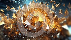 Abstract Geometric Background. Explosion Power Design , Generative AI