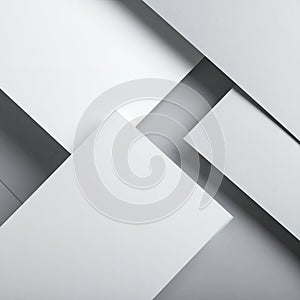 Minimal Geometric White and Gray Overlapping Paper Layers Background AI Generated