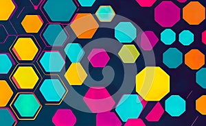 Abstract geometric background with hexagons in a random pattern, background for design,