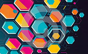 Abstract geometric background with hexagons in a random pattern, background for design,