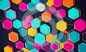 Abstract geometric background with hexagons in a random pattern, background for design,