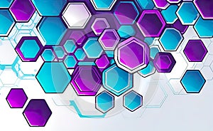 Abstract geometric background with hexagons in a random pattern, background for design,