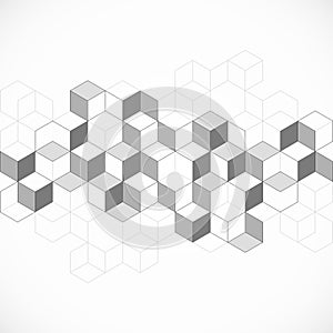 Abstract geometric background with isometric blocks, polygon shape pattern