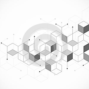 Abstract geometric background with isometric blocks, polygon shape pattern