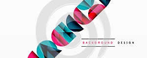 Abstract geometric background with layered gradient shapes forming dynamic patterns. Overlapping semi circles and
