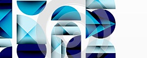 Abstract geometric background with layered gradient shapes forming dynamic patterns. Overlapping semi circles and